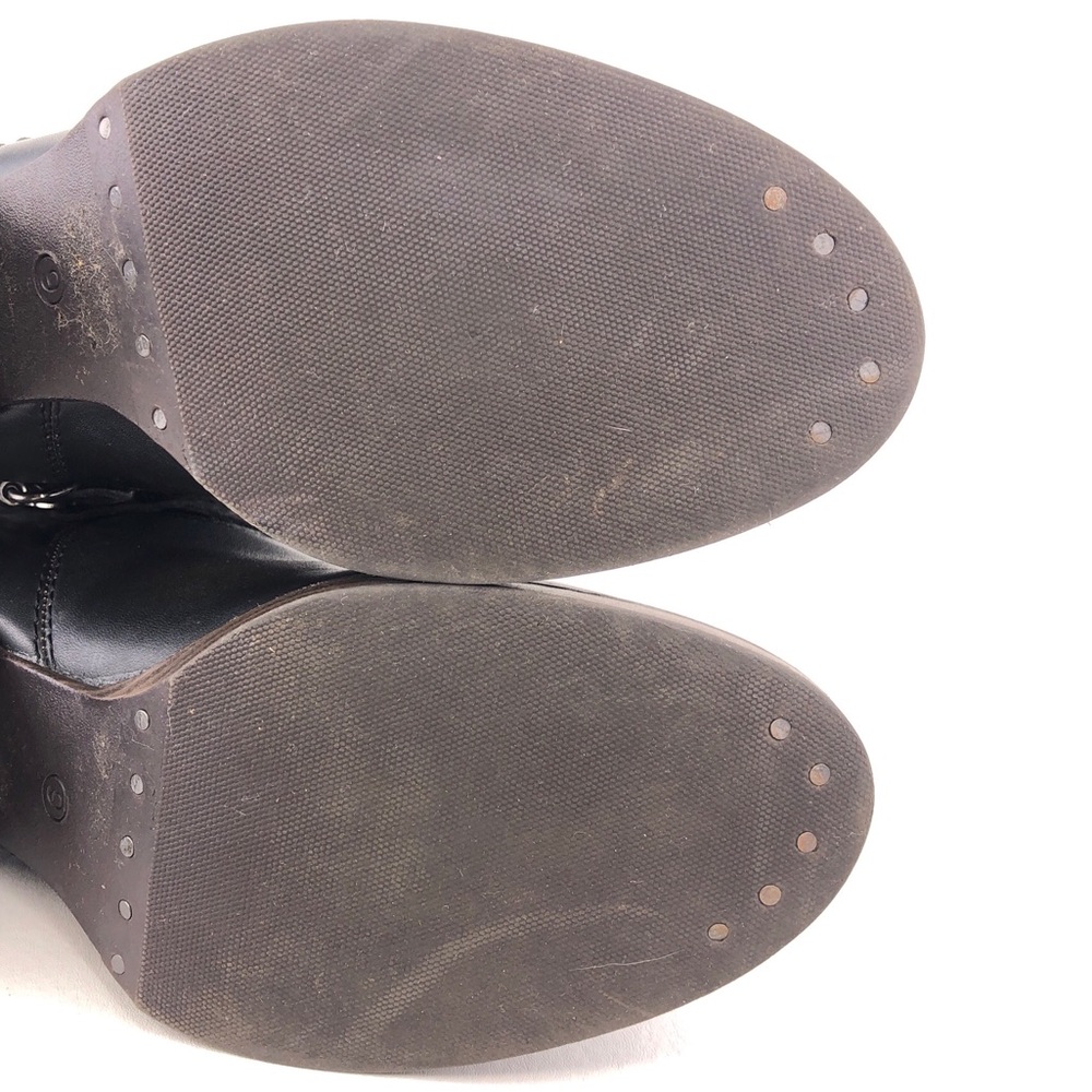 Steven by Steve Madden Spur Black Leather Boots 9 - Picture 11 of 13